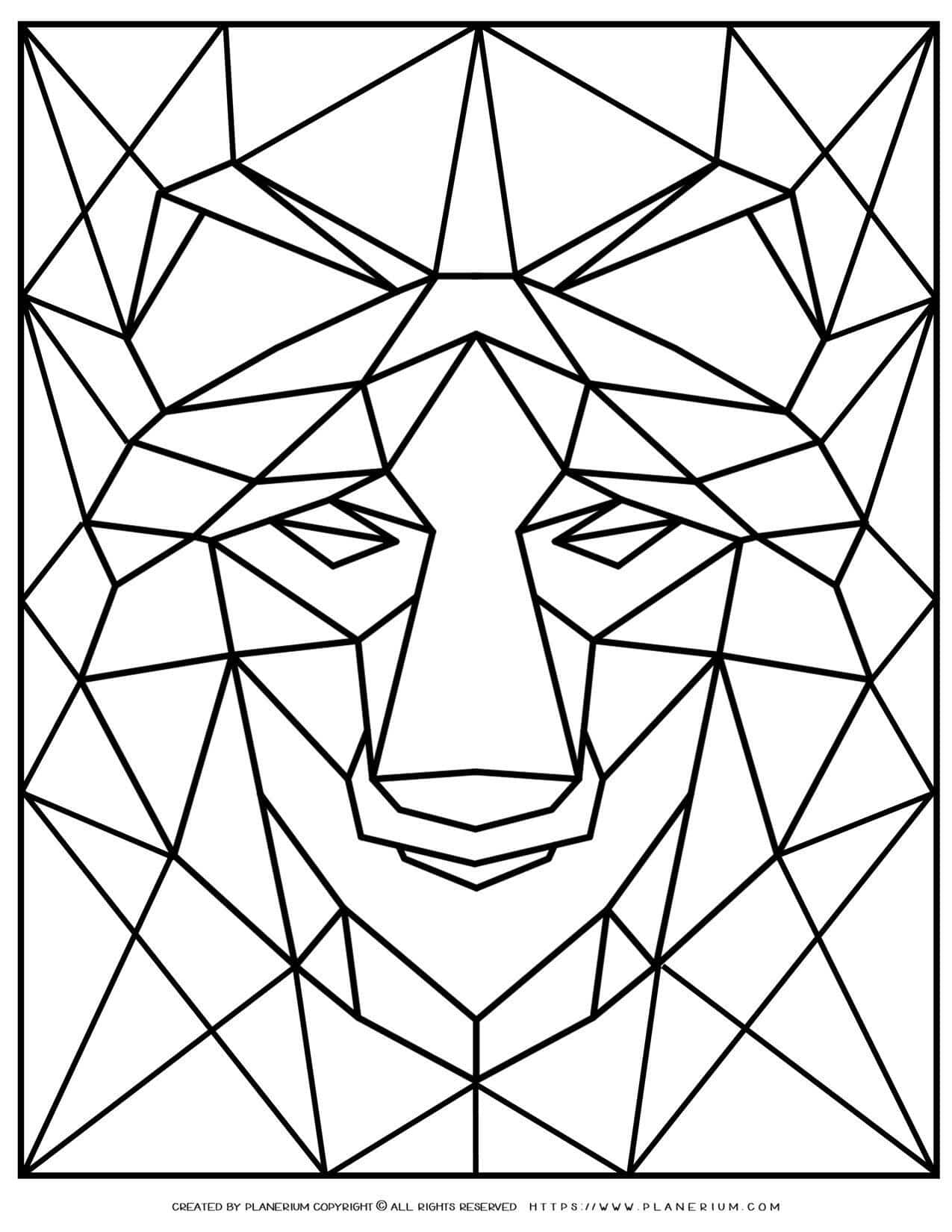 Animal Coloring Pages - Geometric Wolf | Planerium