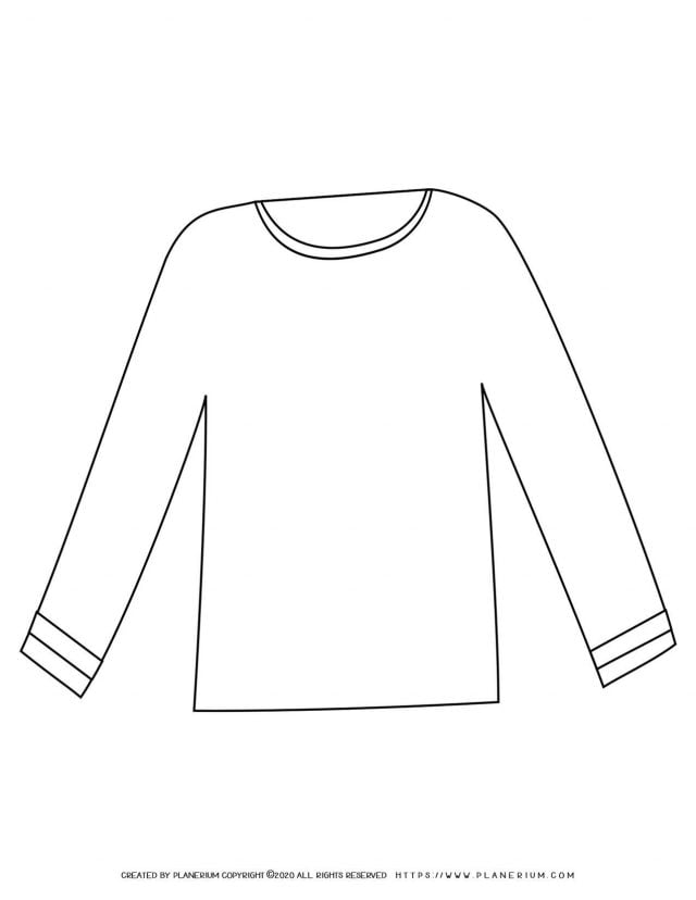 Long Sleeve Shirt Outline | Planerium