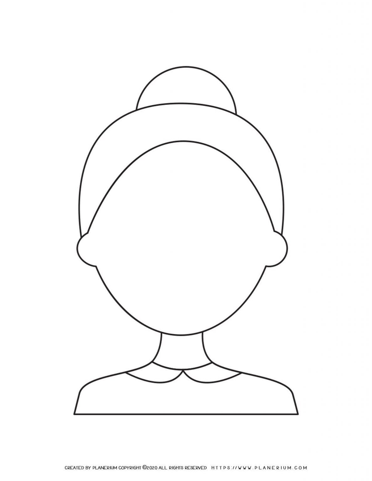 Old Woman Face Outline | Coloring Page | Planerium