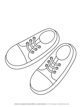 Sneakers Outline | Coloring Page | Planerium