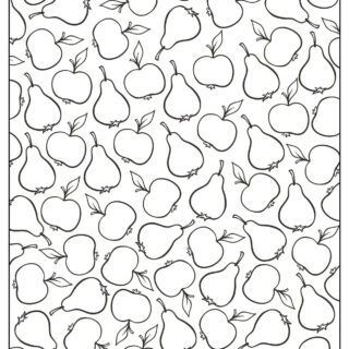 Adult Coloring Page - Apple and Pear | Planerium