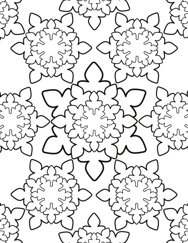 Adult Coloring Page - Snowflakes | Planerium