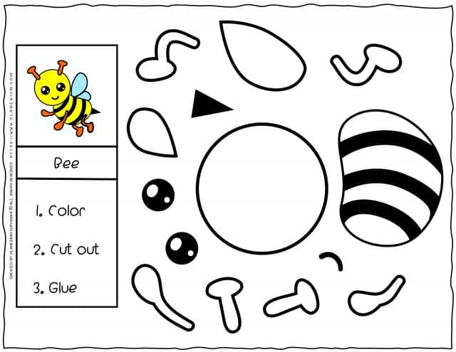 Cut and Glue Worksheet - Bee | Planerium