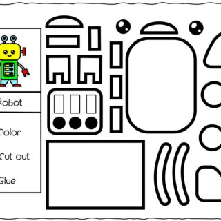 Cut and Glue Worksheet - Robot | Planerium
