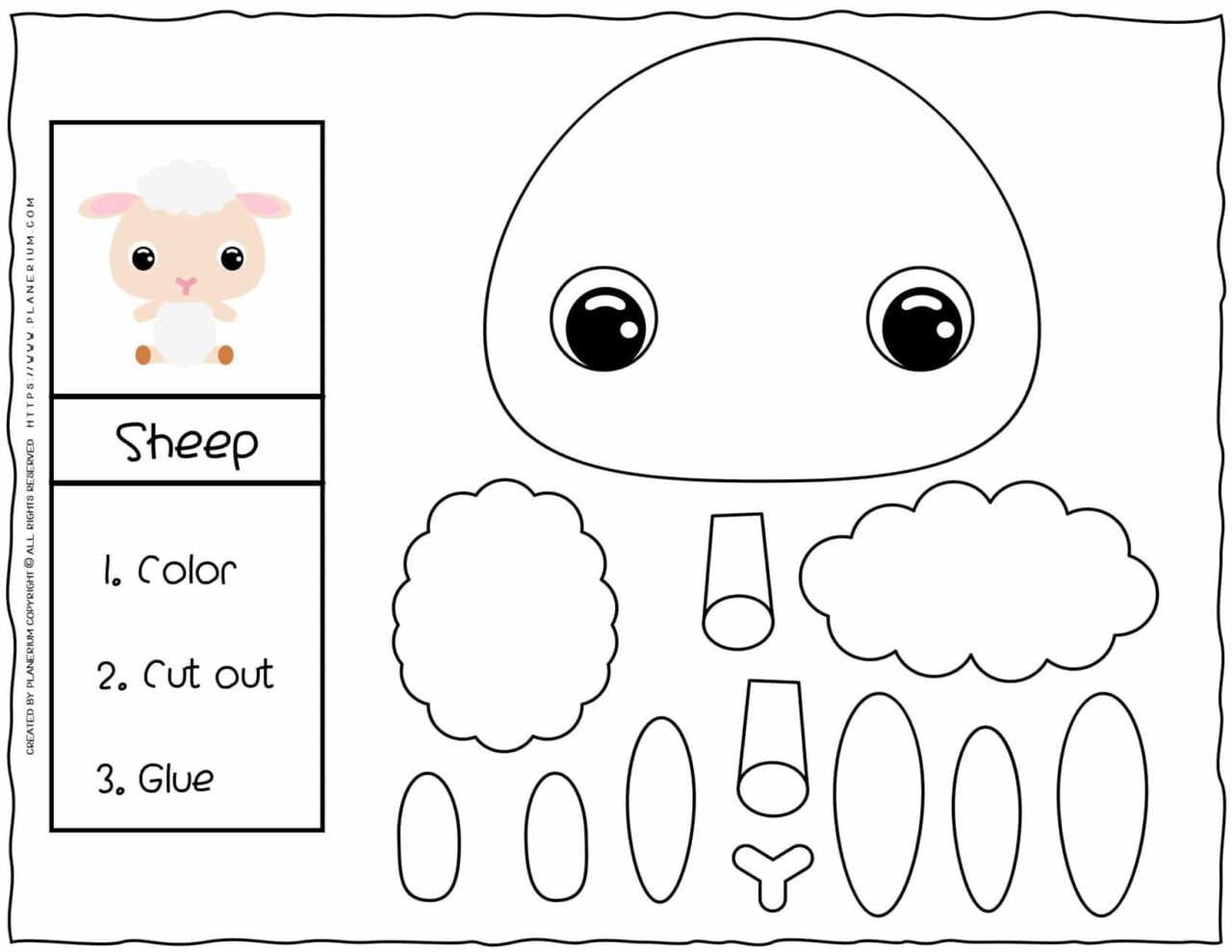 Cut and Glue Worksheets - Sheep | Planerium
