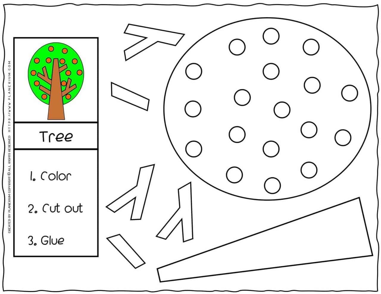 Cut and Glue Worksheets - Tree | Planerium