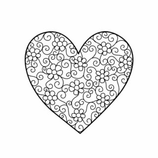 Valentines Day - Coloring Page - Heart Flowers | Planerium