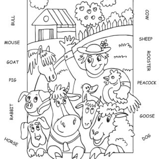 Animals Farm Coloring and Reading | Planerium