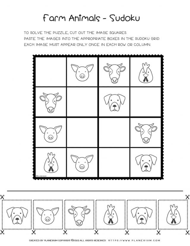 Animals Farm Sudoku | Planerium