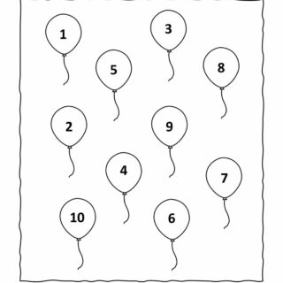 Color By Number - Ten Balloons | Planerium