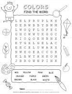 Colors Word Search Ten Words | Planerium