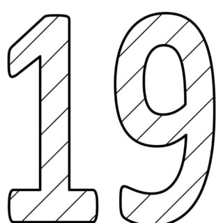 Numbers Coloring Pages - Decorated Nineteen | Planerium