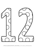 Numbers Coloring Pages - Decorated Twelve | Planerium