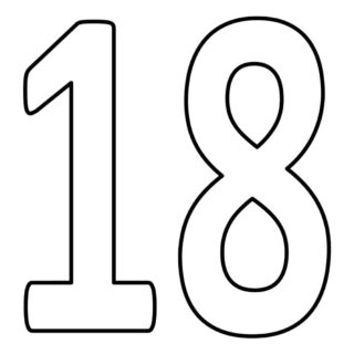 Numbers Coloring Pages - Eighteen | Planerium