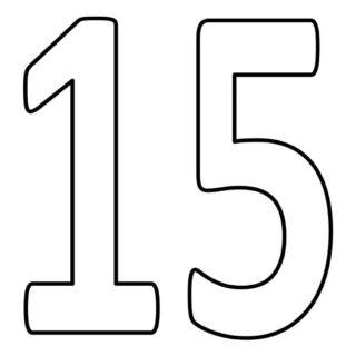 Numbers Coloring Pages - Fifteen | Planerium