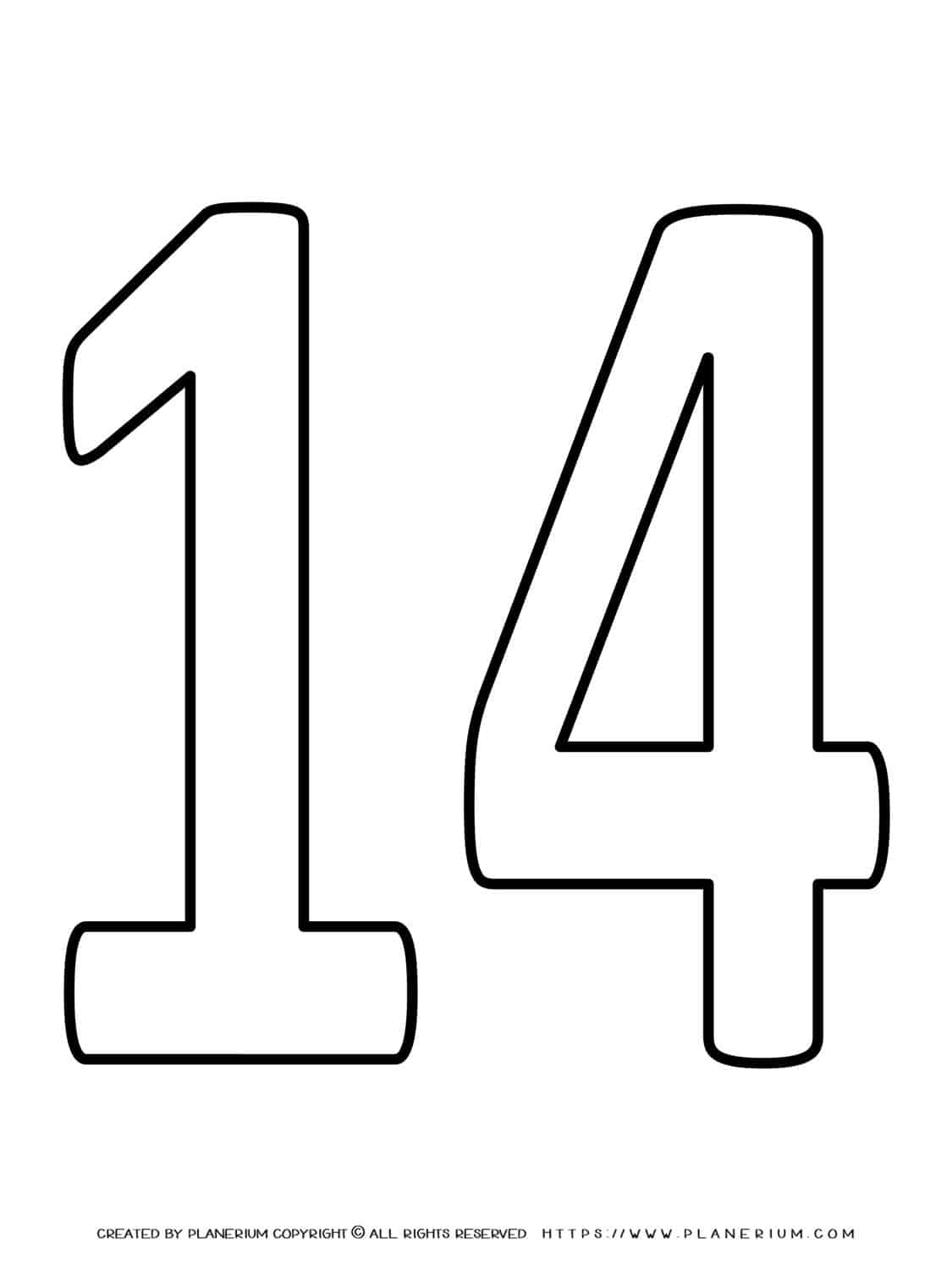 number 14 clipart