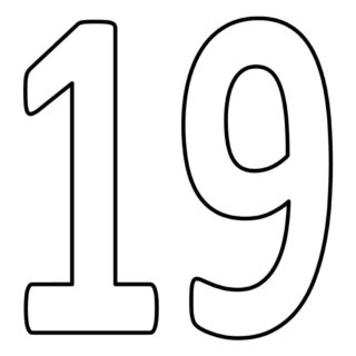 Numbers Coloring Pages - Nineteen | Planerium