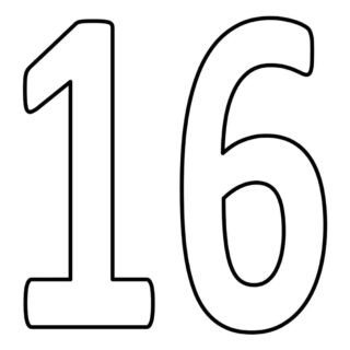 Numbers Coloring Pages - Sixteen | Planerium