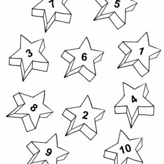 Numbers Coloring Pages - Ten Stars With Numbers | Planerium