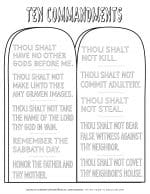 Ten Commandments In English - Coloring Page | Planerium