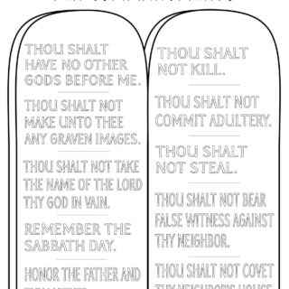 Ten Commandments In English - Coloring Page | Planerium