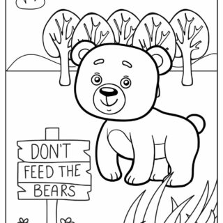 Animals Coloring Page - Bear | Planerium