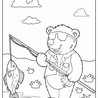 Animals Coloring Page - Bear Fishman | Planerium