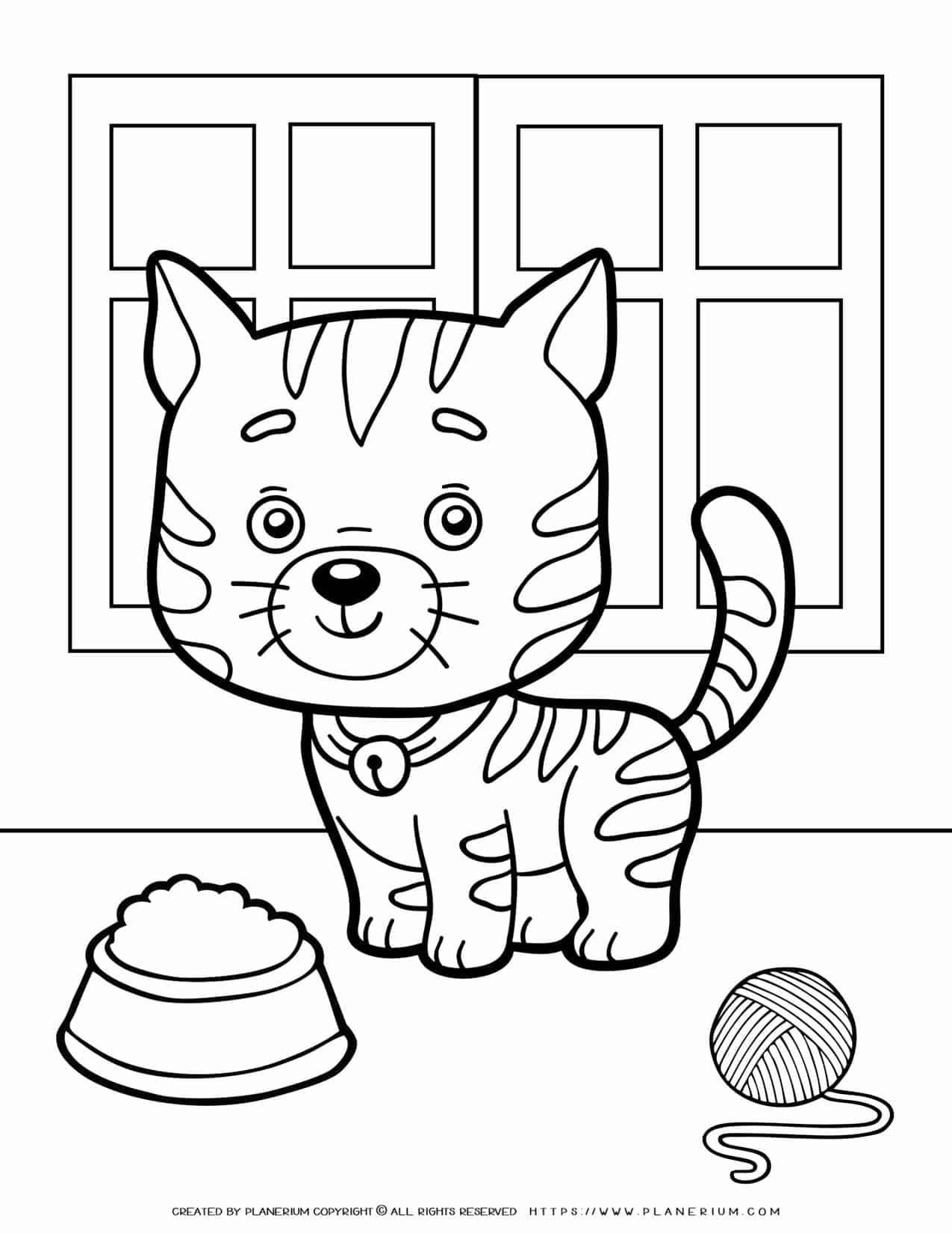 Animals Coloring Page - Cat | Planerium