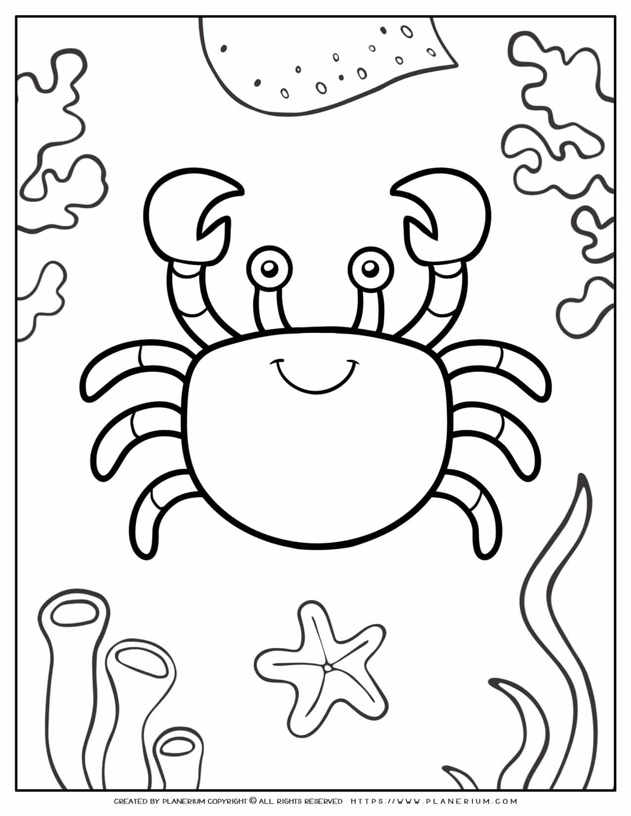 Animals Coloring Page - Crab | Planerium