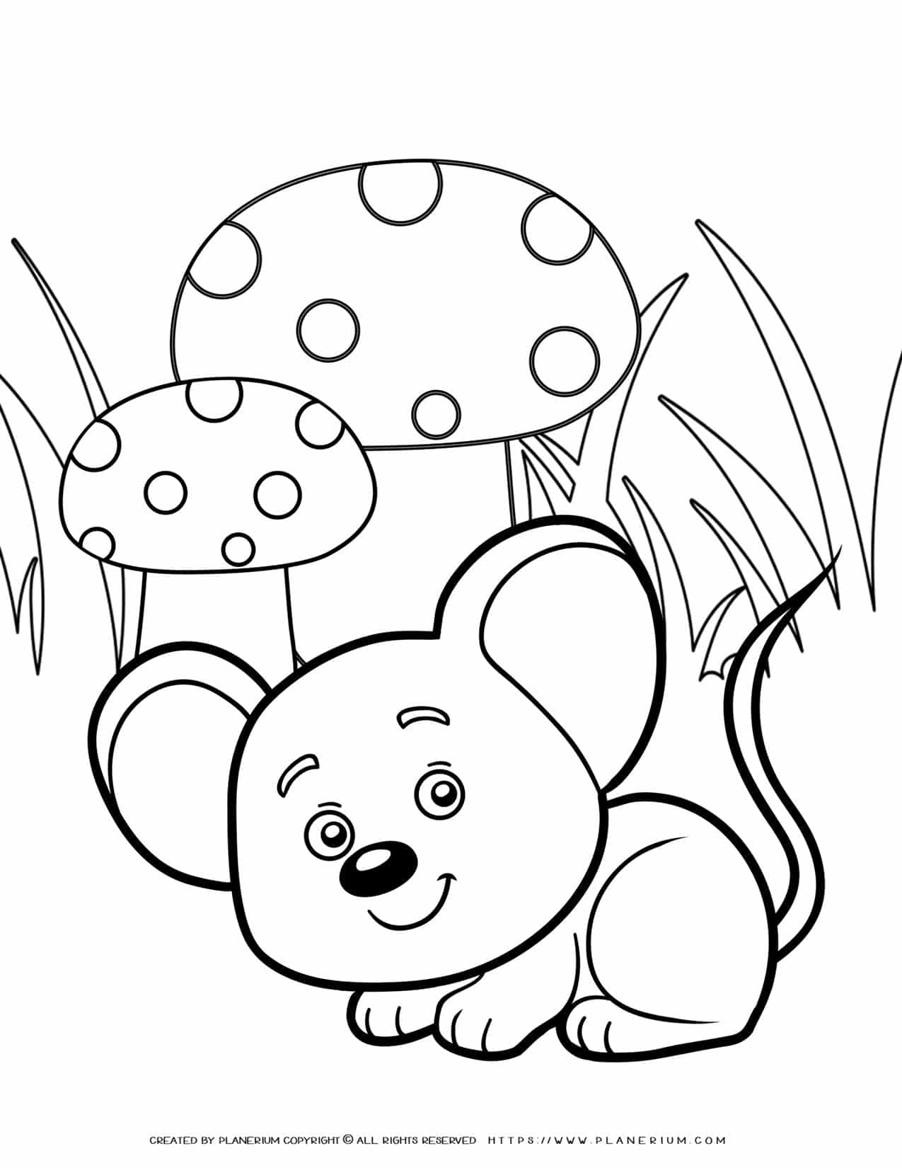 Animals Coloring Page - Mouse | Planerium