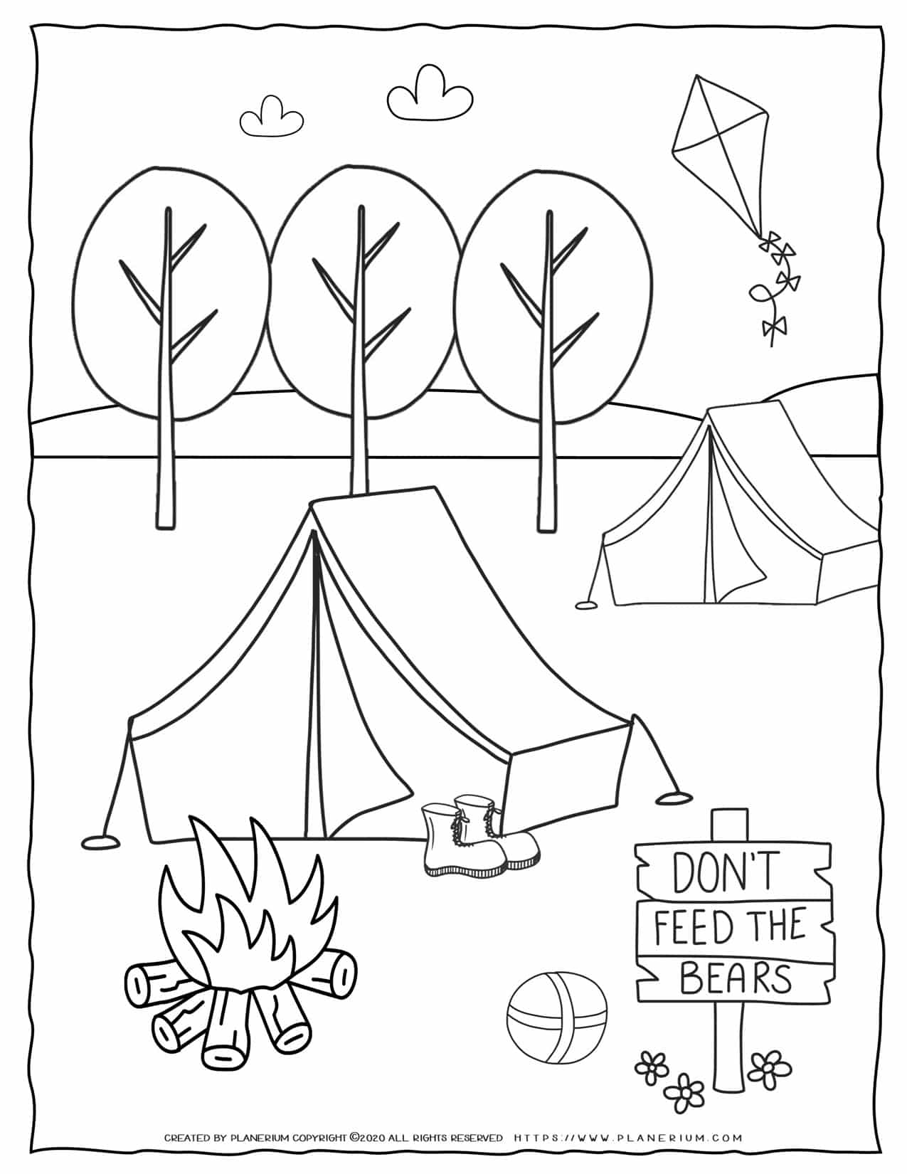 Camping Worksheet - Tents and Fire | Planerium