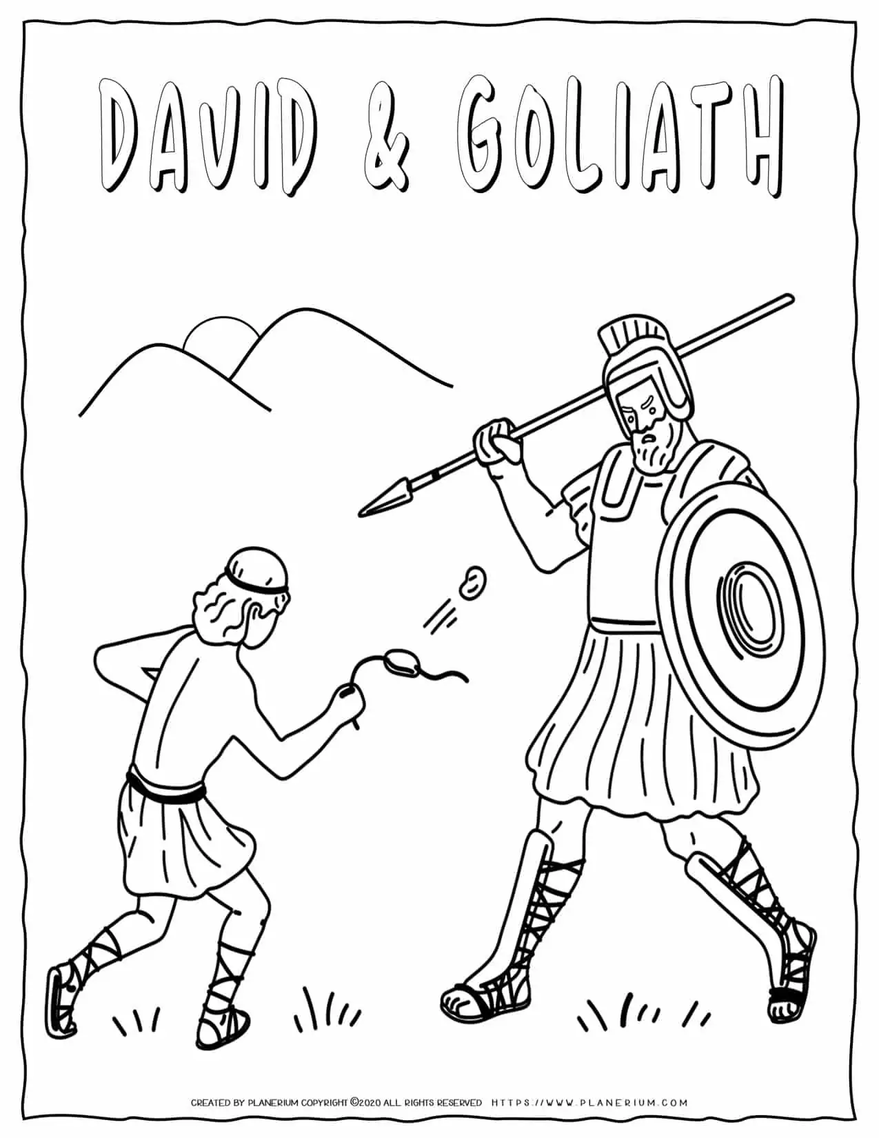 Coloring Pages Of David And Goliath