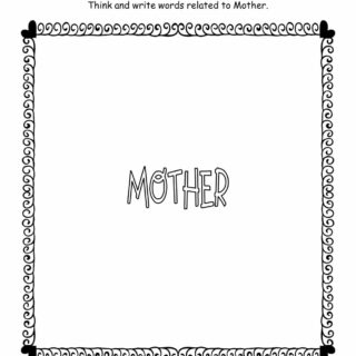 Mother's Day Worksheet - Write Related Words | Planerium