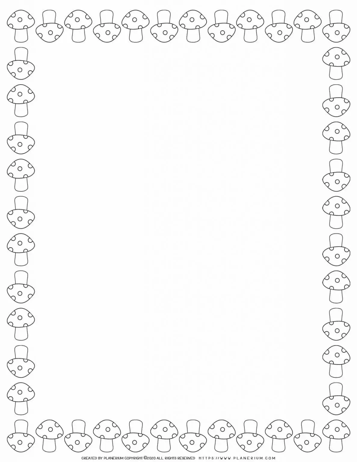 Page Border Mushroom Planerium