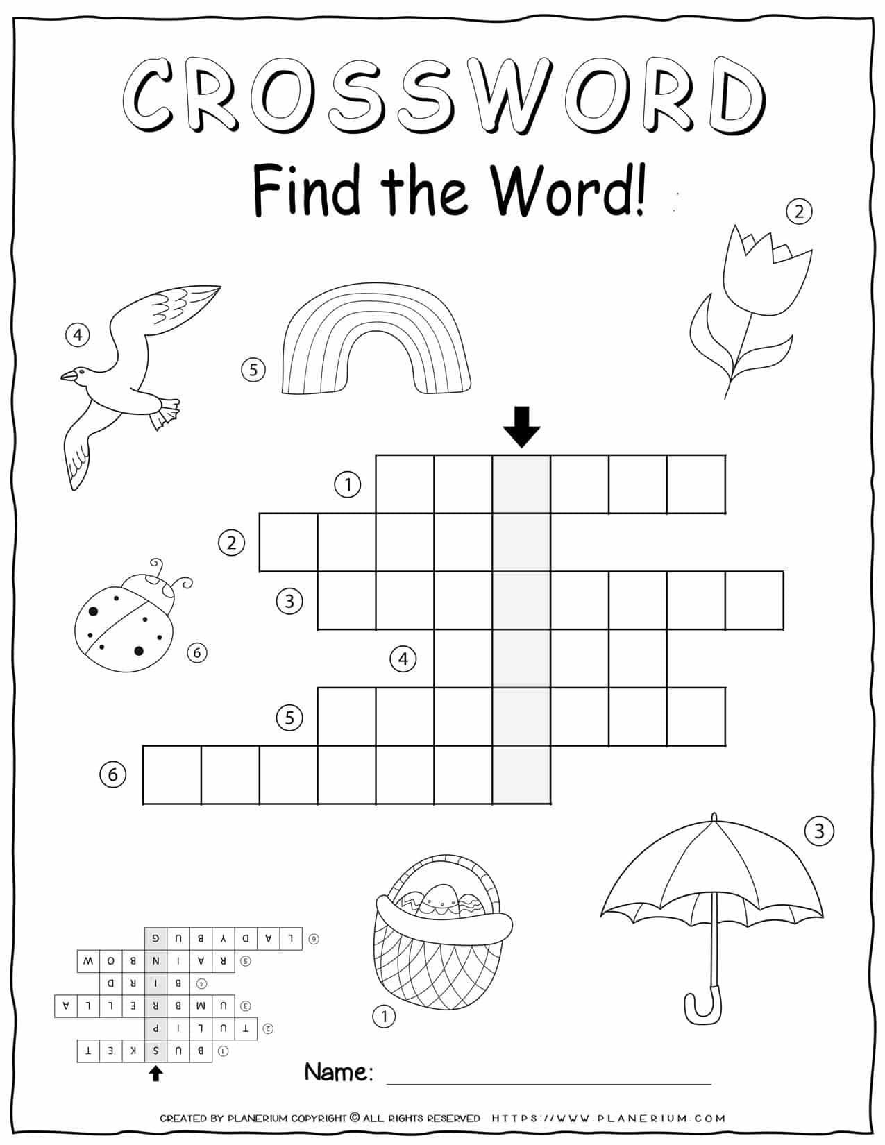 Spring Crossword - Easy | Planerium