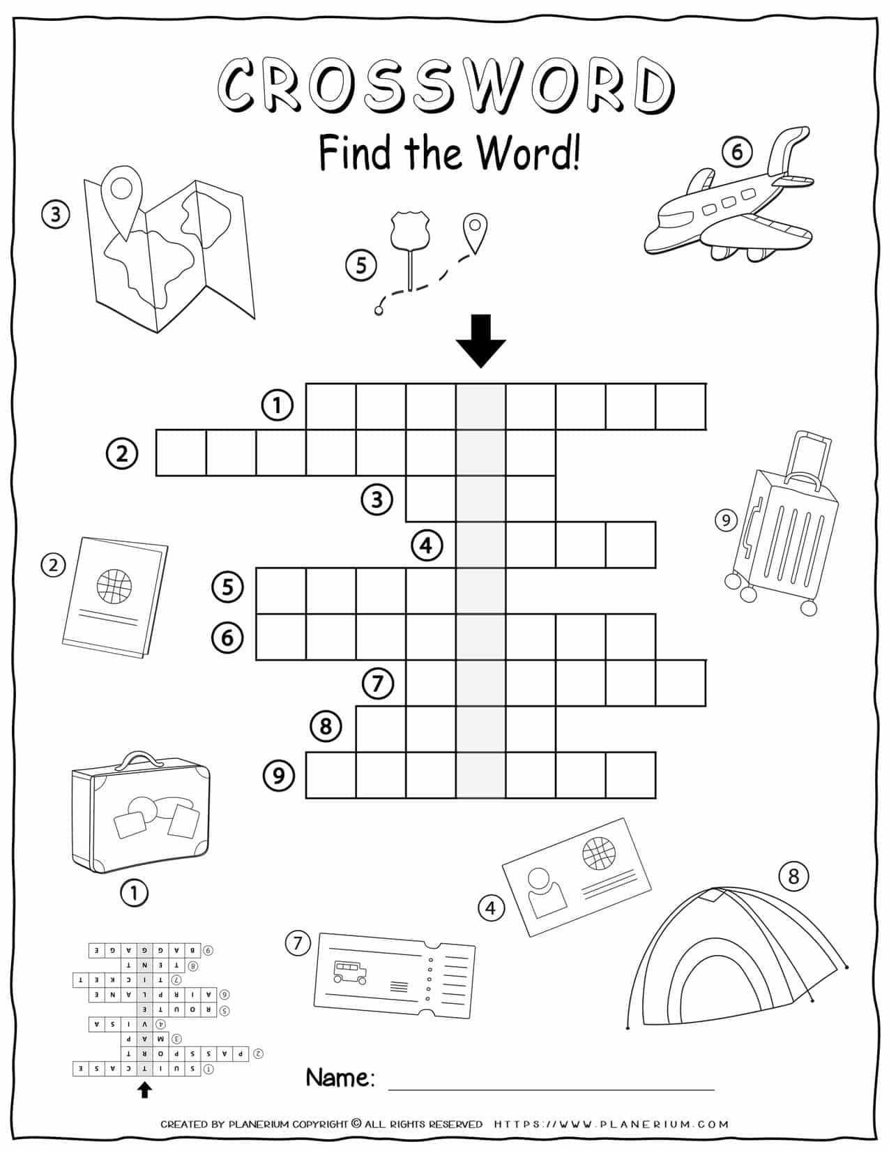 Travelling Crossword | Planerium