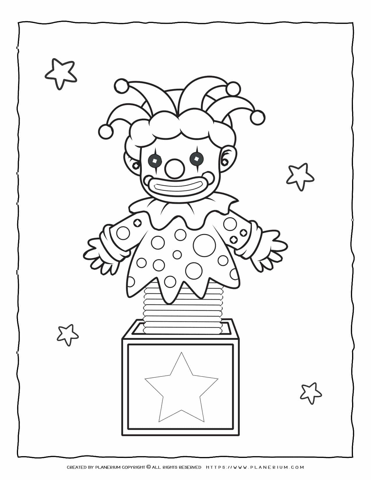 Circus Coloring Page - Jack in a Box | Planerium