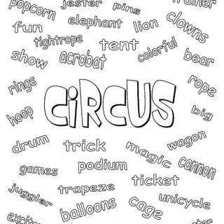 Circus Coloring Page - Related Words | Planerium