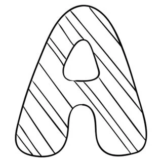 English Alphabet - Capital A with Pattern - Coloring Page | Planerium