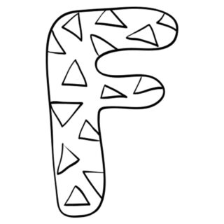 English Alphabet - Capital F with Pattern - Coloring Page | Planerium