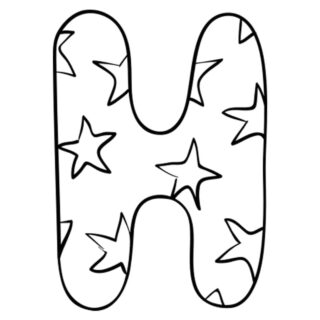 English Alphabet - Capital H with Pattern - Coloring Page | Planerium