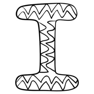 English Alphabet - Capital I with Pattern - Coloring Page | Planerium