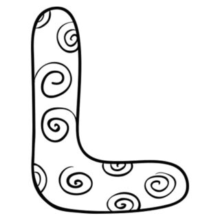 English Alphabet - Capital L with Pattern - Coloring Page | Planerium