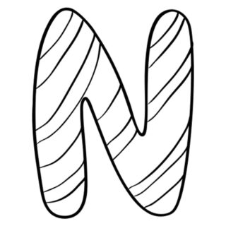 English Alphabet - Capital N with Pattern - Coloring Page | Planerium