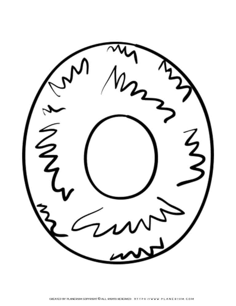 English Alphabet - Capital O with Pattern - Coloring Page | Planerium