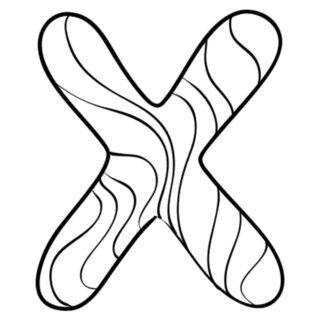 English Alphabet - Capital X with Pattern - Coloring Page | Planerium