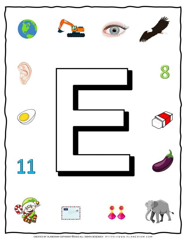 English Alphabet - Objects that starts with E | Planerium