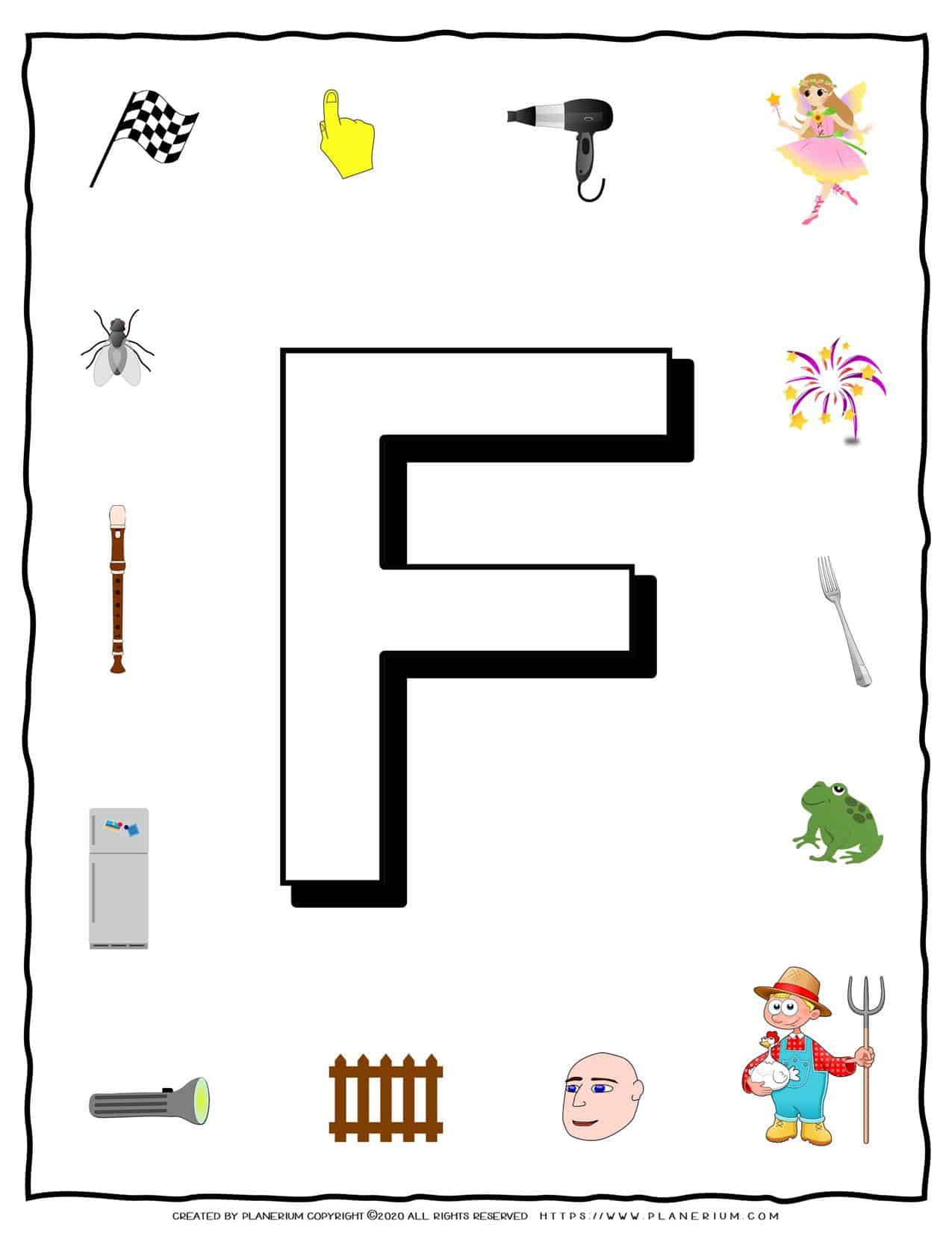 English Alphabet - Objects that starts with F | Planerium