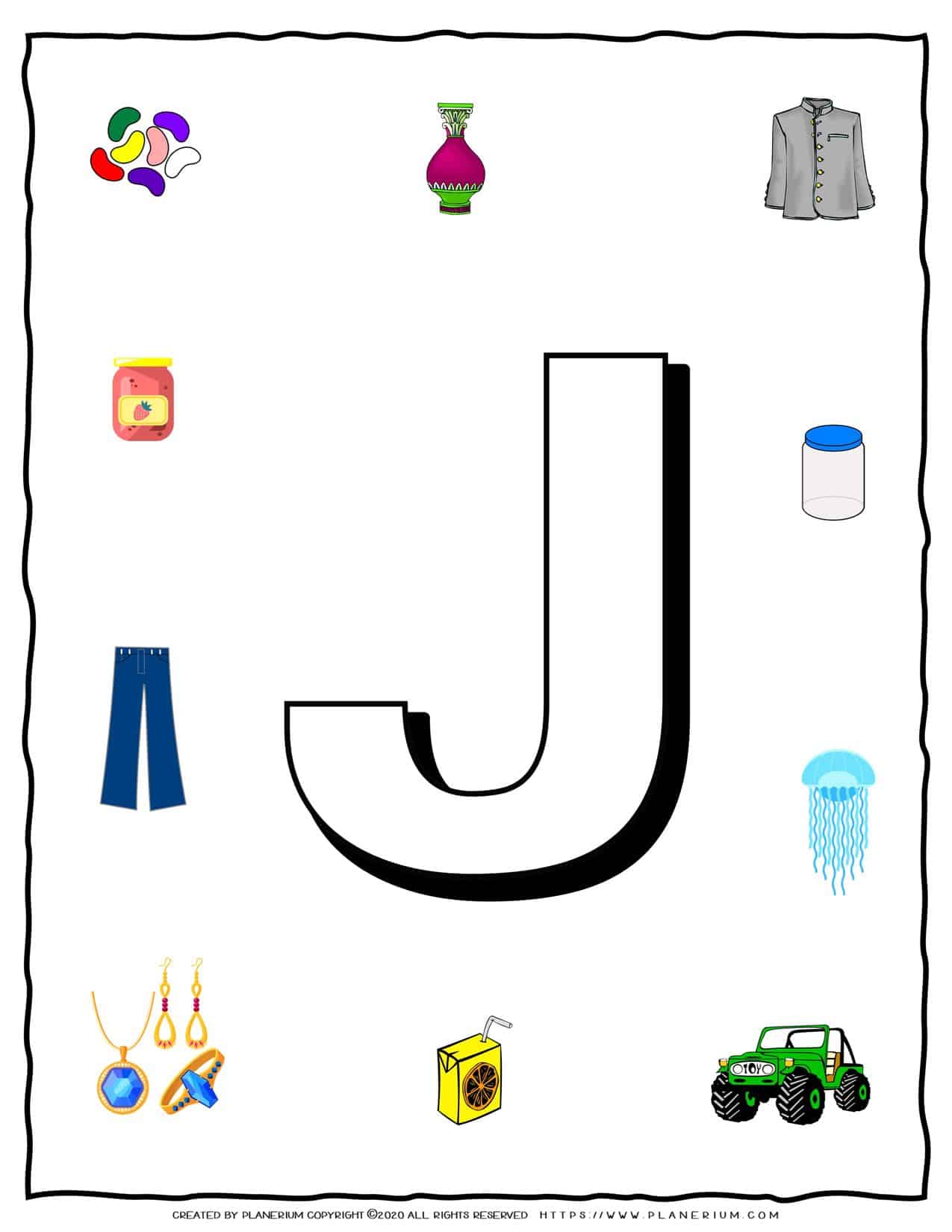 English Alphabet - Objects that starts with J | Planerium