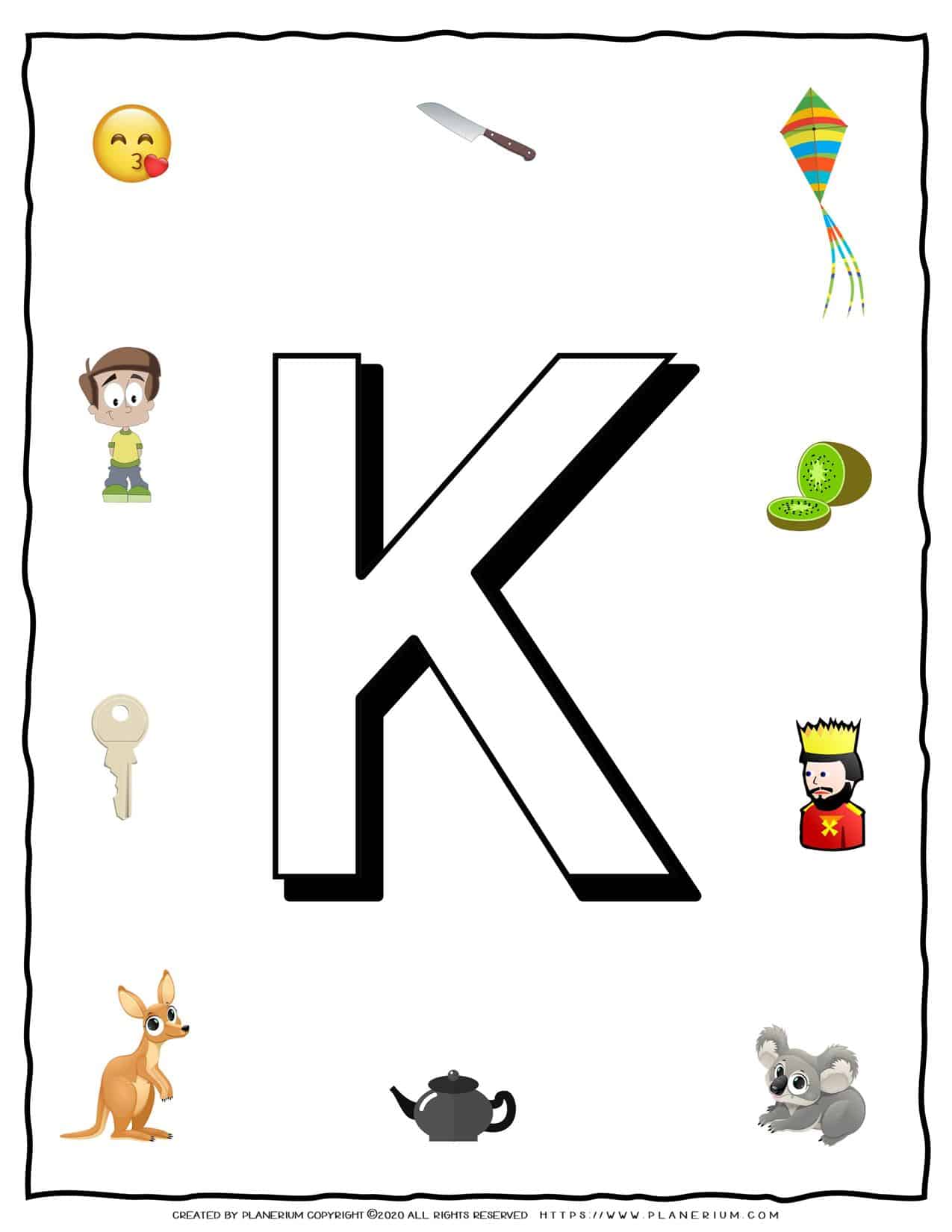 English Alphabet - Objects that starts with K | Planerium